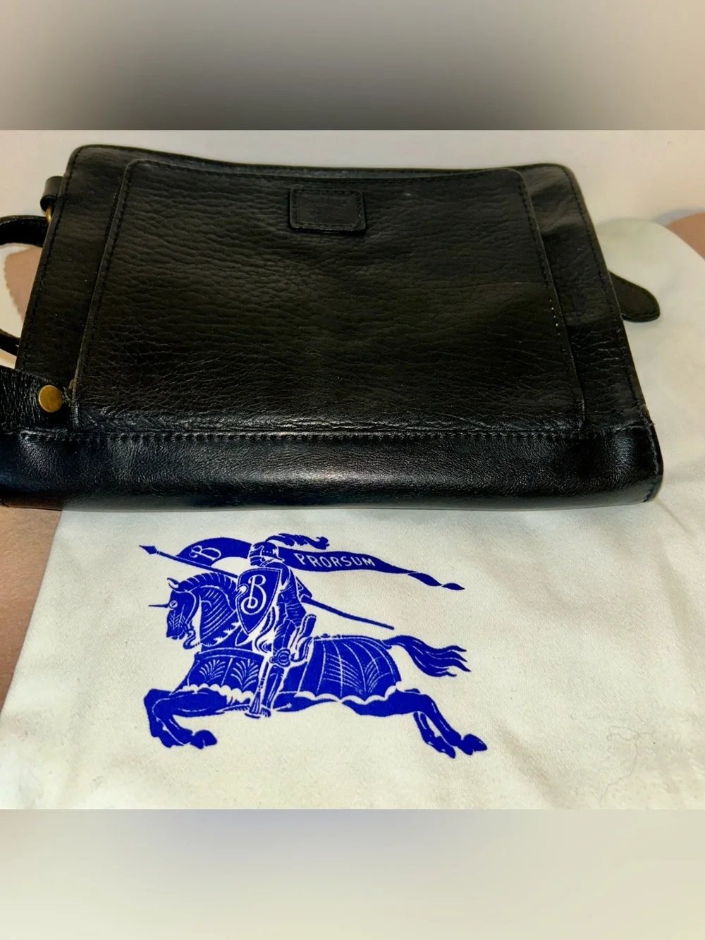 Burberrys pebbled leather crossbody / clutch bag from the pre-1999 era